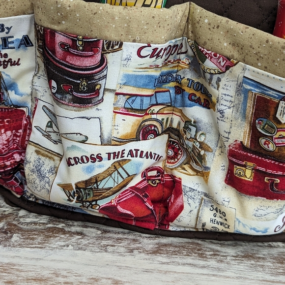 Hand Crafted Bingo/Tote Bag Travel Print 100% Cotton - Picture 4 of 6